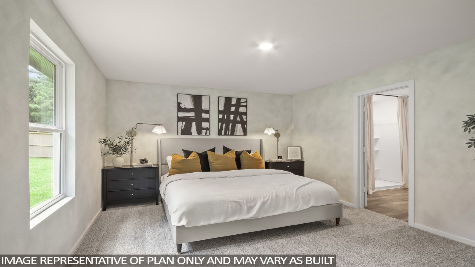 949 Sutherland Falls Street Conroe, TX 77303 - Photo 11 of 30 a bedroom with a bed and a large window