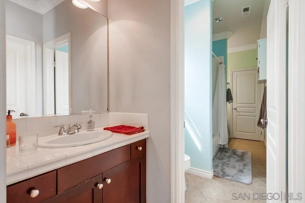 2665 Paradise Road Carlsbad, CA 92009 - Photo 26 of 52 a bathroom with a sink and a mirror
