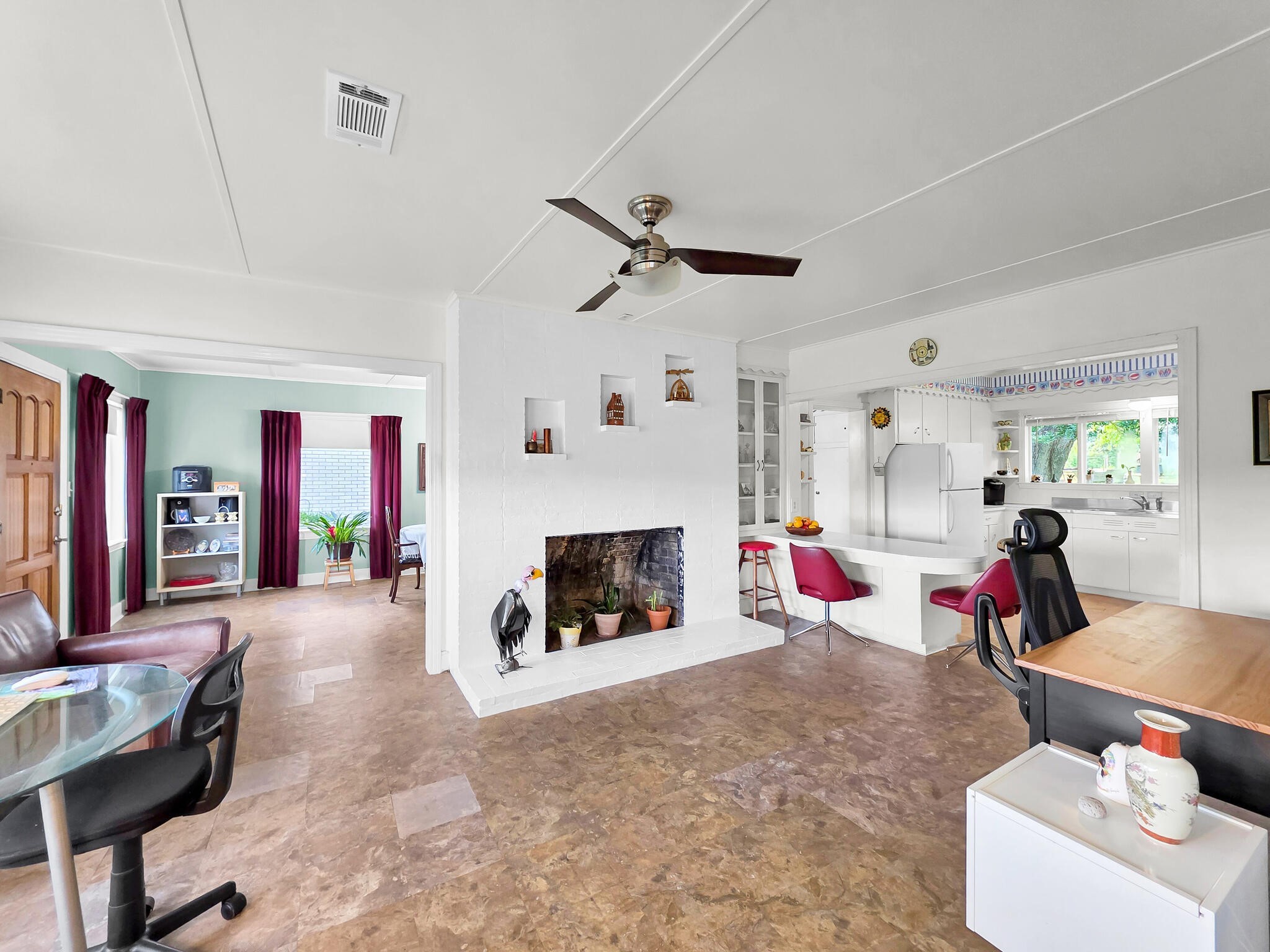 1212 High School Road Port Bolivar, TX 77650 - Photo 39 of 50 a living room with furniture and a fireplace