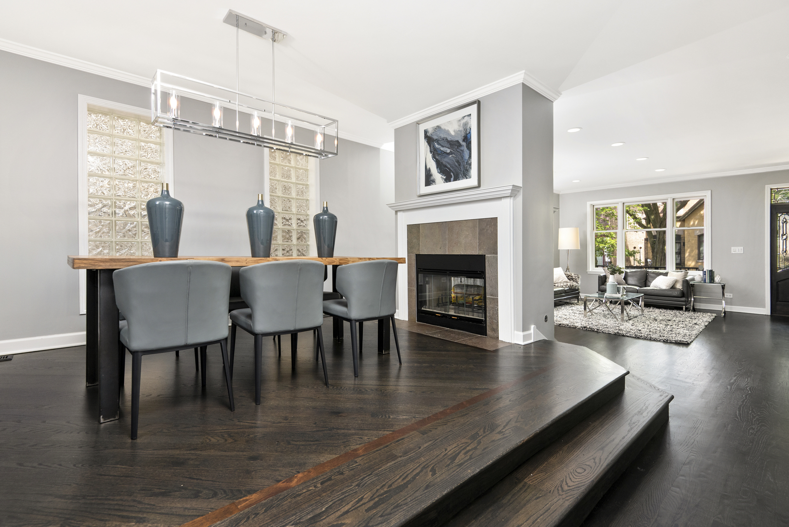 2918 North Racine Avenue Chicago, IL 60657 - Photo 5 of 26 a living room with furniture fireplace and wooden floor