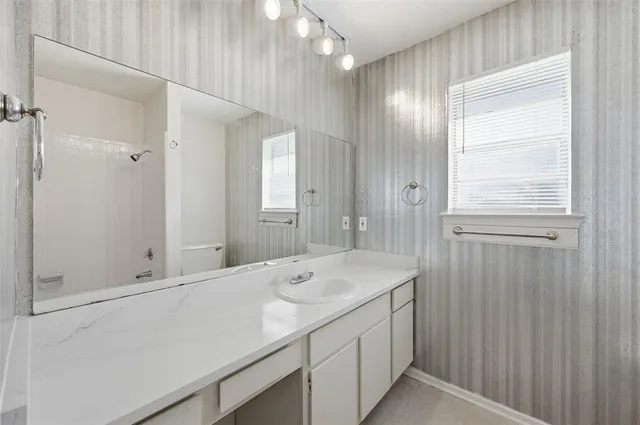 a bathroom with a sink a shower and a mirror