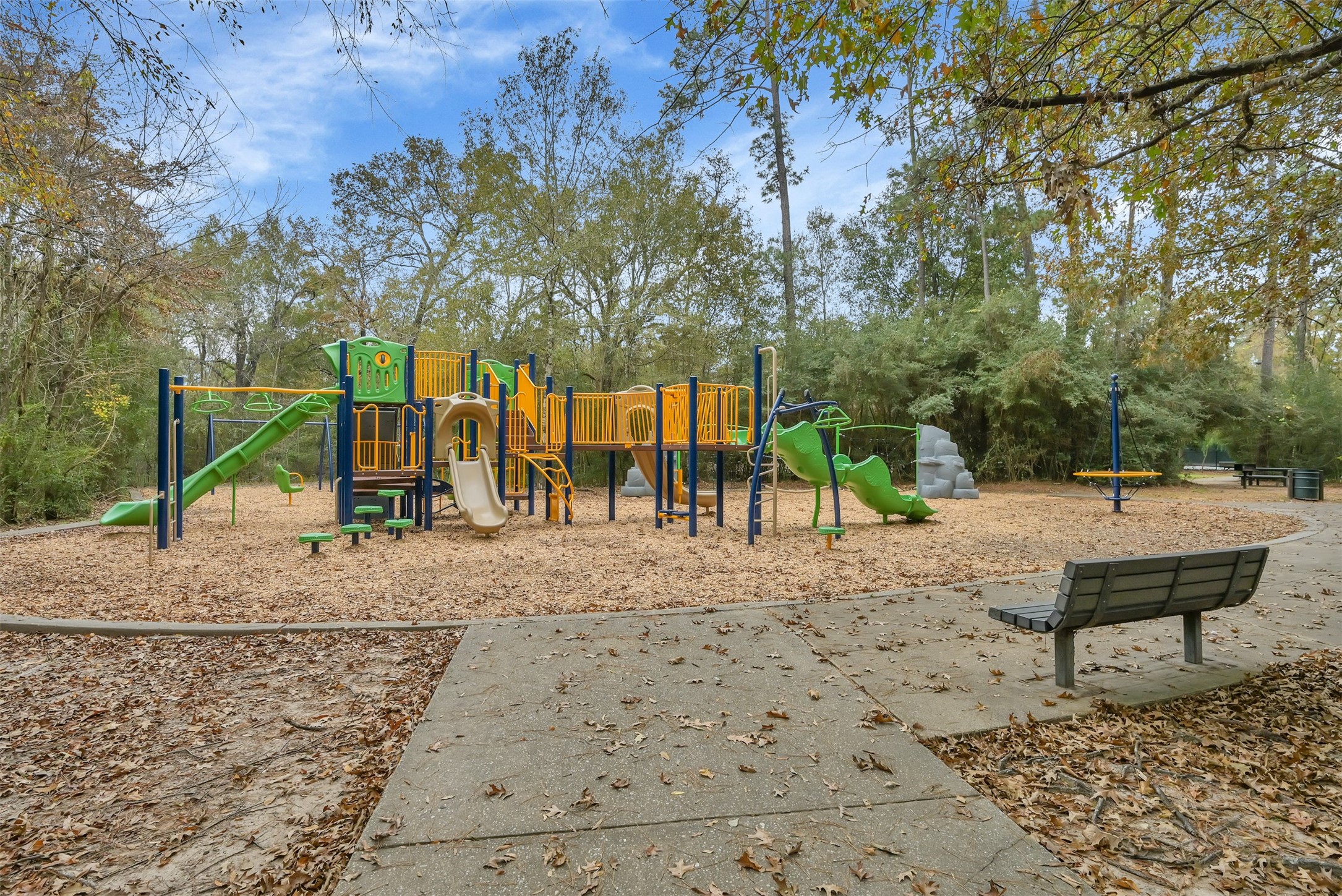 14 South Rambling Ridge Place The Woodlands, TX 77385 - Photo 38 of 42 Enjoy an active and family-friendly lifestyle with outstanding community amenities, including a resort-style swimming pool, tennis courts with pickleball overlay, basketball courts, a dog park, playgrounds for children of all ages, picnic areas with BBQ pits and pavilions, scenic green spaces with swings, and convenient on-site parking, restrooms, and drinking fountains. Whether you're looking to relax, play, or connect with neighbors, there's something for everyone to enjoy.