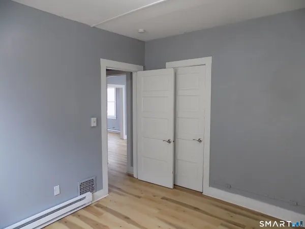 an empty room with a window