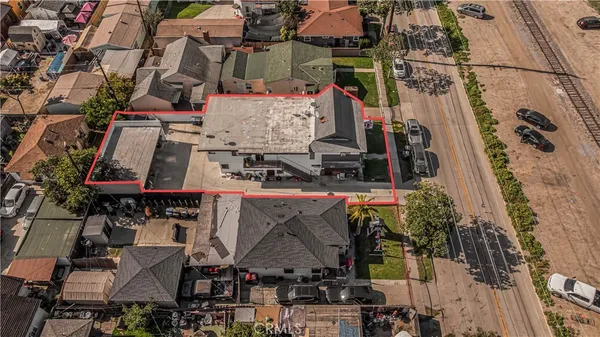 an aerial view of a building