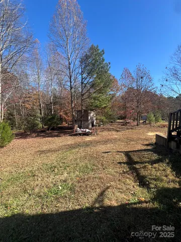 a view of road with large trees