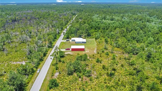 a view of a yard with a tree