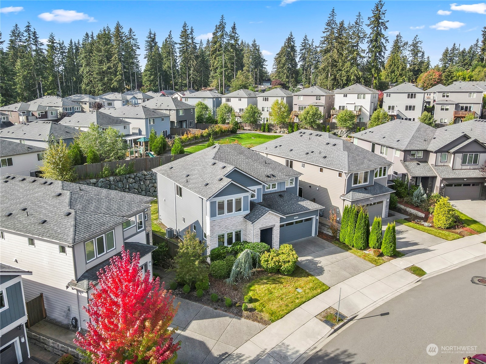 1224 198th Place Southeast Bothell, WA 98012 - Photo 36 of 38 an aerial view of multiple houses with yard