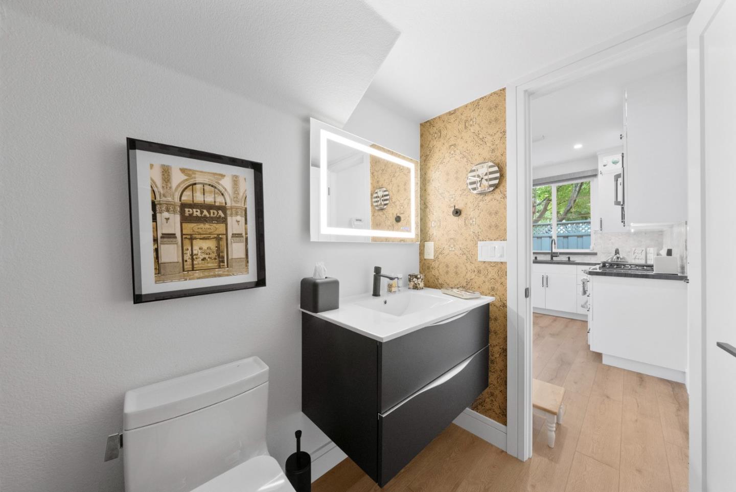120 Harrison Avenue Campbell, CA 95008 - Photo 12 of 48 a bathroom with a sink and a mirror