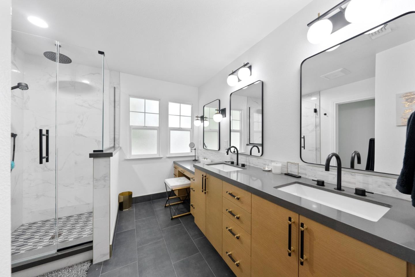 120 Harrison Avenue Campbell, CA 95008 - Photo 18 of 48 a bathroom with a double vanity sink mirror and double