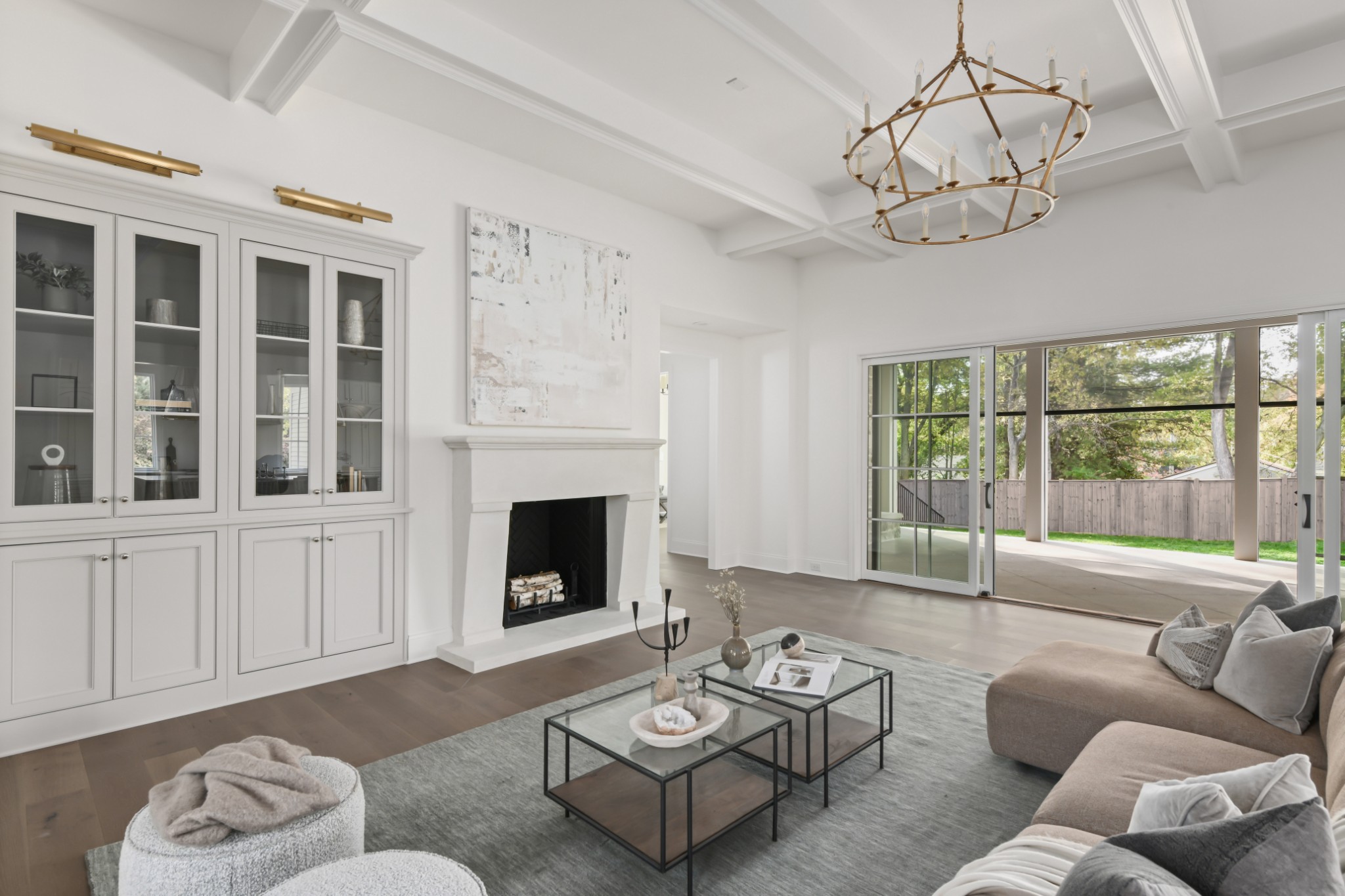 4001 Vailwood Drive Nashville, TN 37215 - Photo 11 of 25 a living room with furniture chandelier and a fireplace