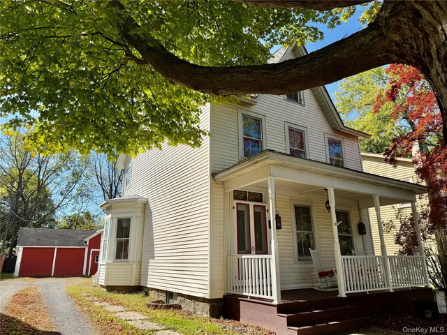 a view of a house with a porch