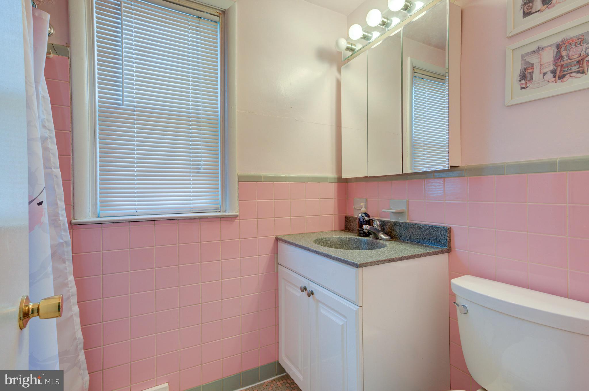 9075 Convent Avenue Philadelphia, PA 19136 - Photo 10 of 17 a bathroom with a granite countertop sink and a toilet