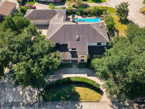 an aerial view of a house