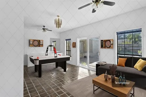 a living room with furniture