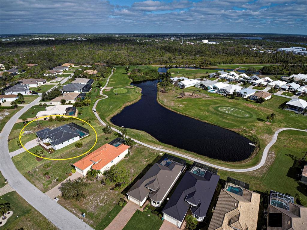 19 Windward Road Placida, FL 33946 - Photo 53 of 56 an aerial view of a pool a yard patio and outdoor seating