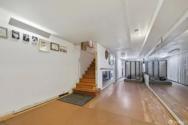 a living room with furniture