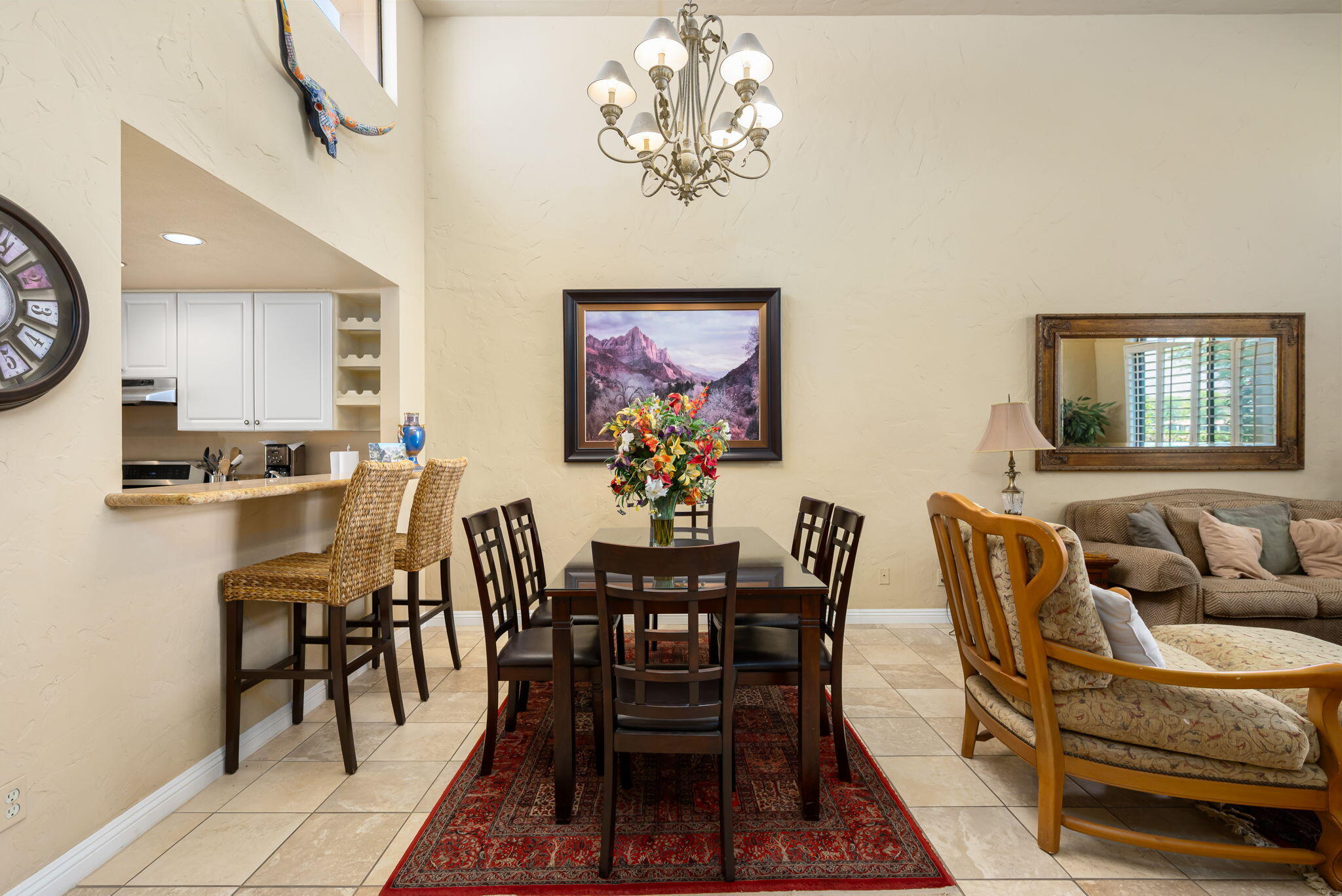 80601 Oak-Tree La Quinta, CA 92253 - Photo 14 of 64 a view of a dining room with furniture and chandelier