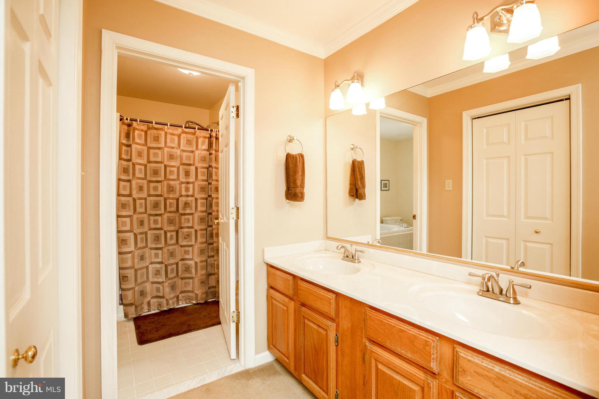7246 Bowers Road Frederick, MD 21702 - Photo 24 of 30 a bathroom with a double vanity sink and a mirror