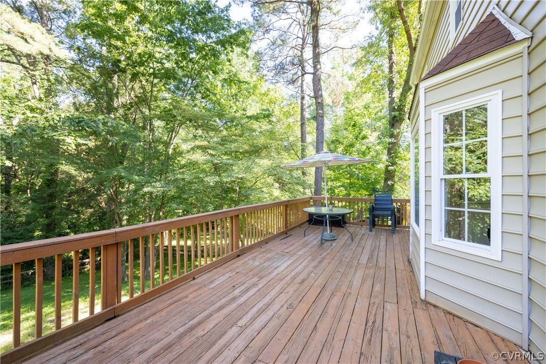 7436 Drexelbrook Road Chesterfield, VA 23832 - Photo 28 of 31 a view of two chairs and table on the wooden deck