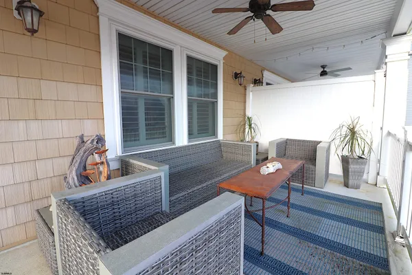 a outdoor space with furniture