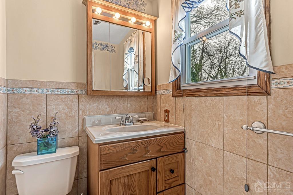 20 Codington Place Somerville, NJ 08876 - Photo 10 of 36 a bathroom with a sink a mirror a toilet and a window