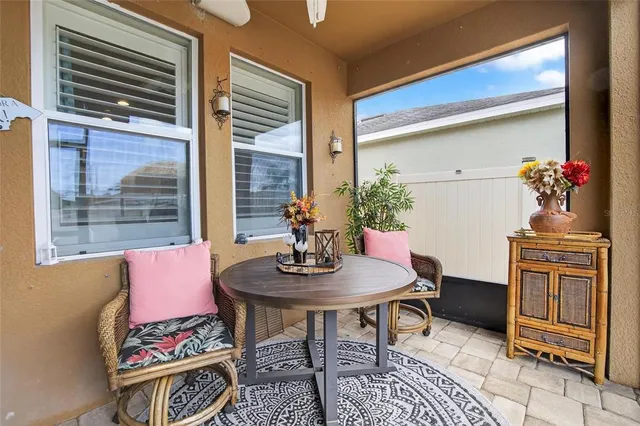 a outdoor space with furniture