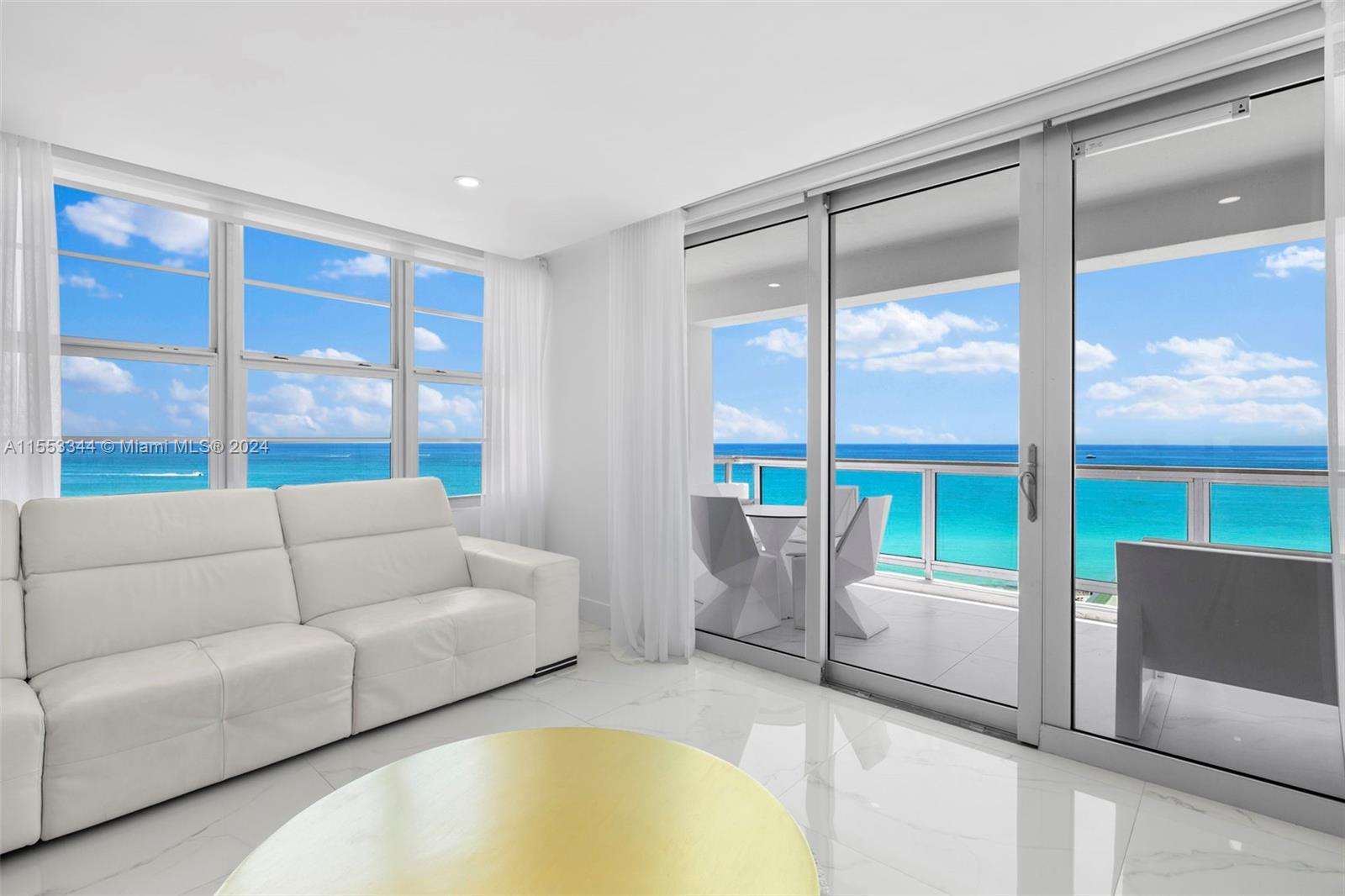 5151 Collins Avenue, Unit 1527 Miami Beach, FL 33140 - Photo 3 of 65 a living room with furniture and a large window