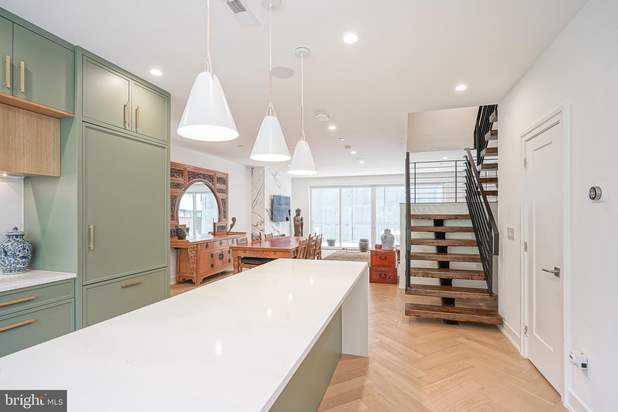 622 South Clarion Street Philadelphia, PA 19147 - Photo 7 of 57 Modern kitchen with stylish staircase.