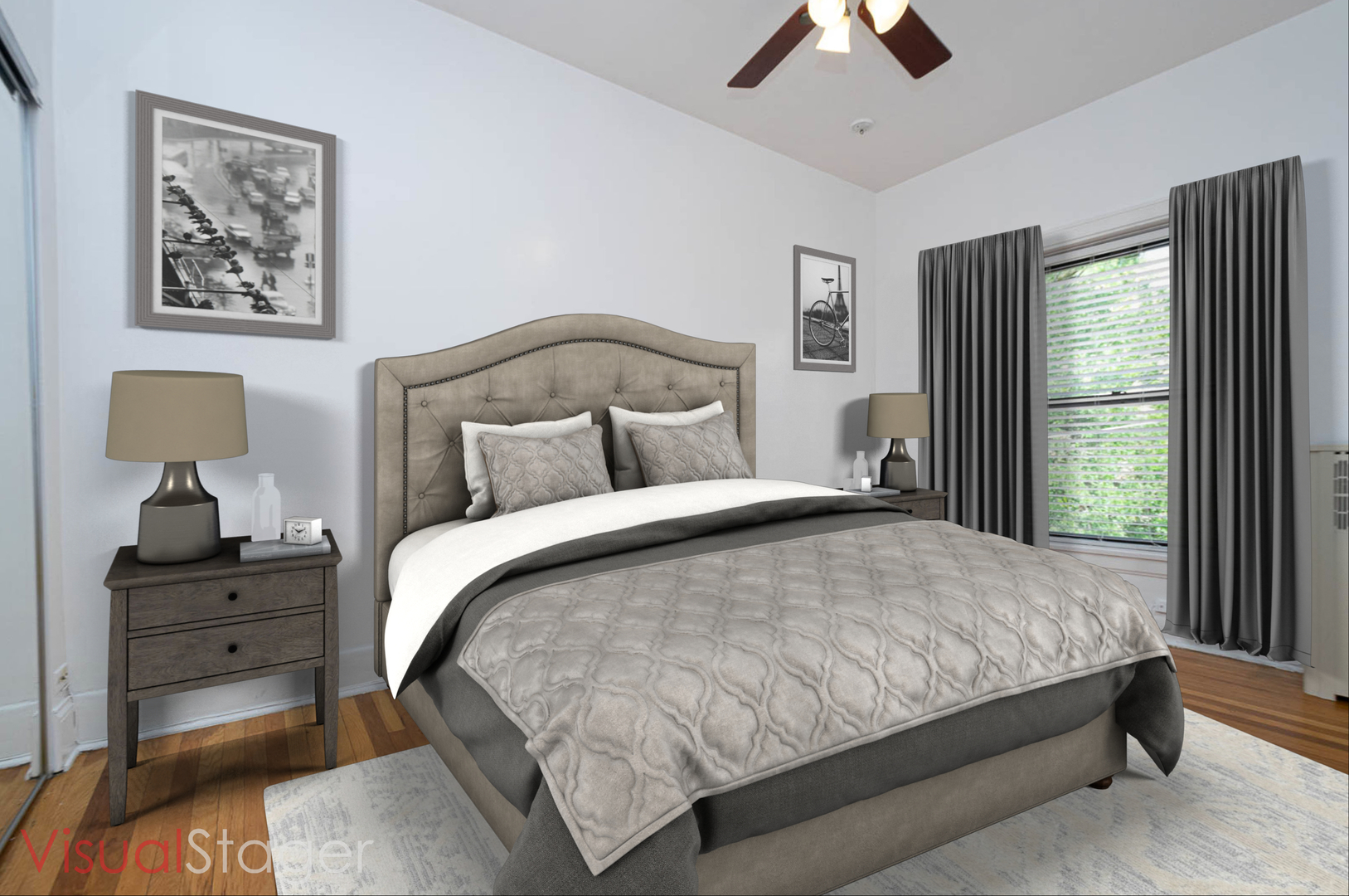 722 West Sheridan Road, Unit 3N Chicago, IL 60613 - Photo 9 of 14 a bedroom with a bed window and a chandelier