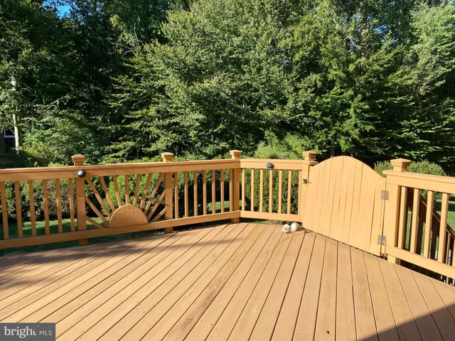 a view of a wooden deck