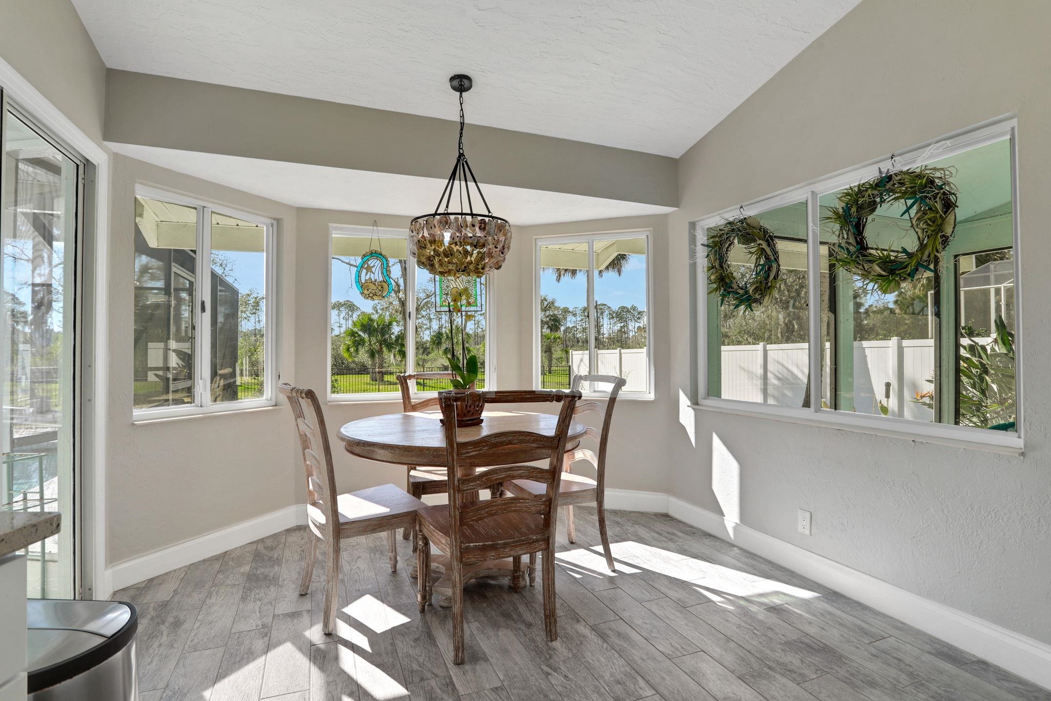 1075 Lambert Avenue Flagler Beach, FL 32136 - Photo 23 of 71 a view of a dining room with furniture window and outside view