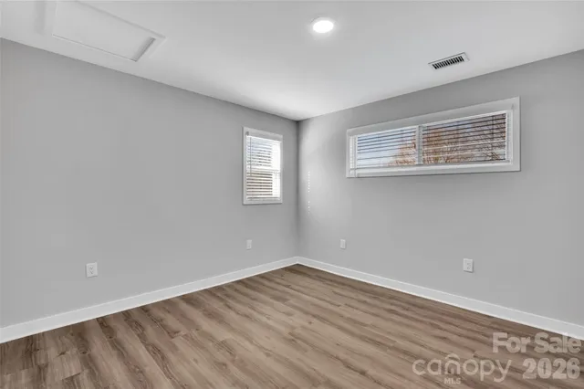 a view of small space with racks on the wall