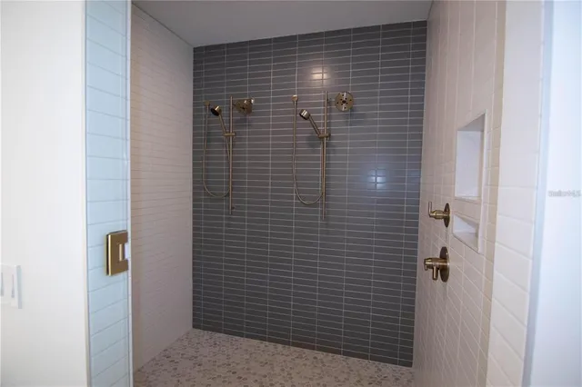 a bathroom with a shower