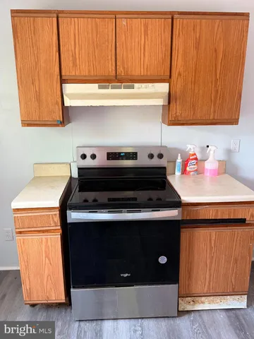 a stove top oven sitting inside of a kitchen