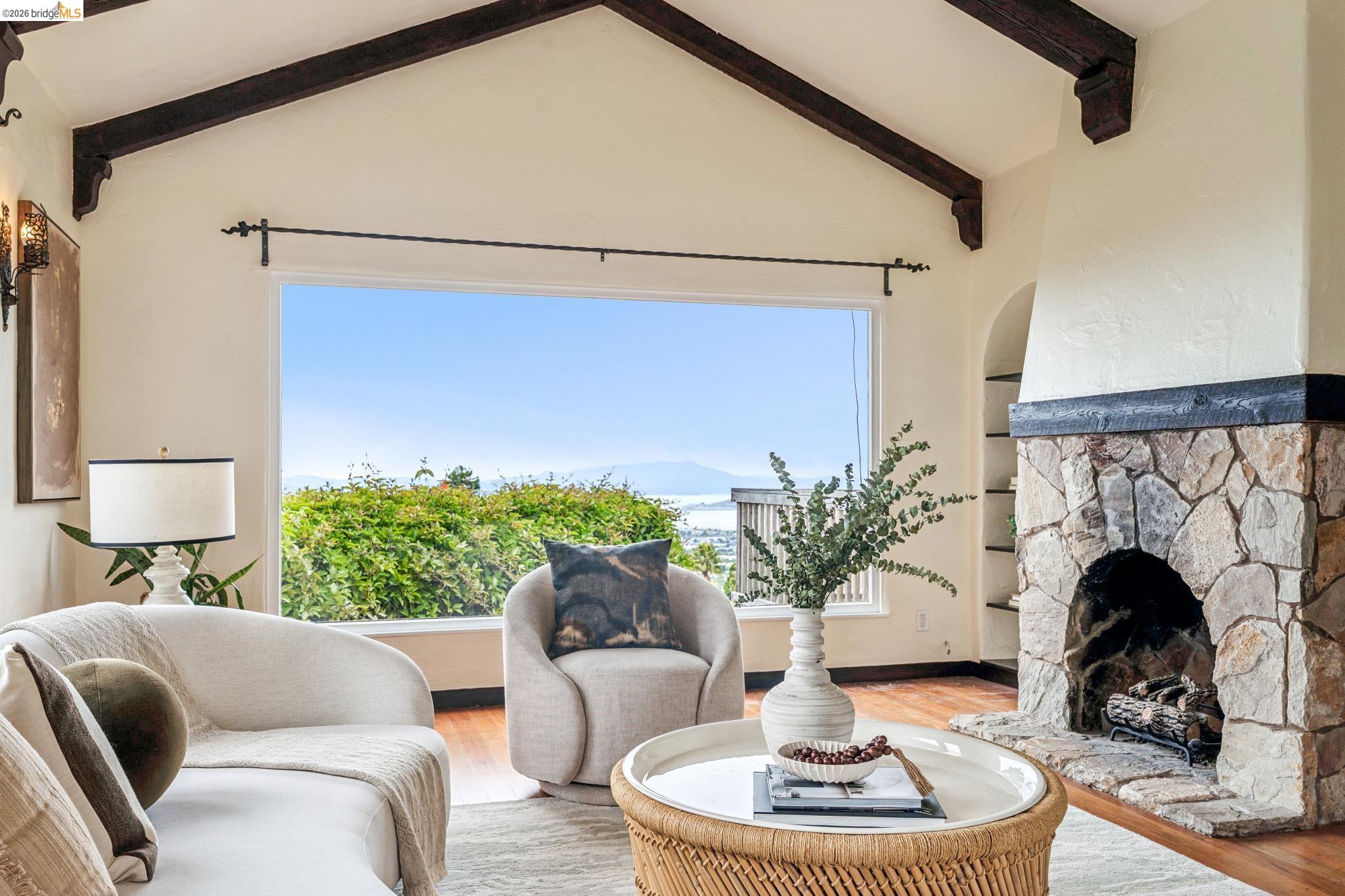 784 Cragmont Avenue Berkeley, CA 94708 - Photo 17 of 64 Vaulted ceiling with exposed wood beams