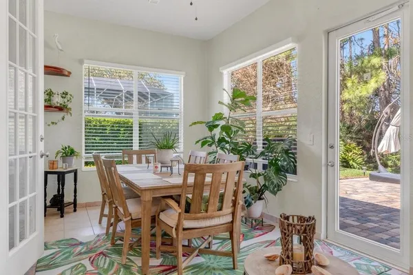 a view of a lake with a big yard