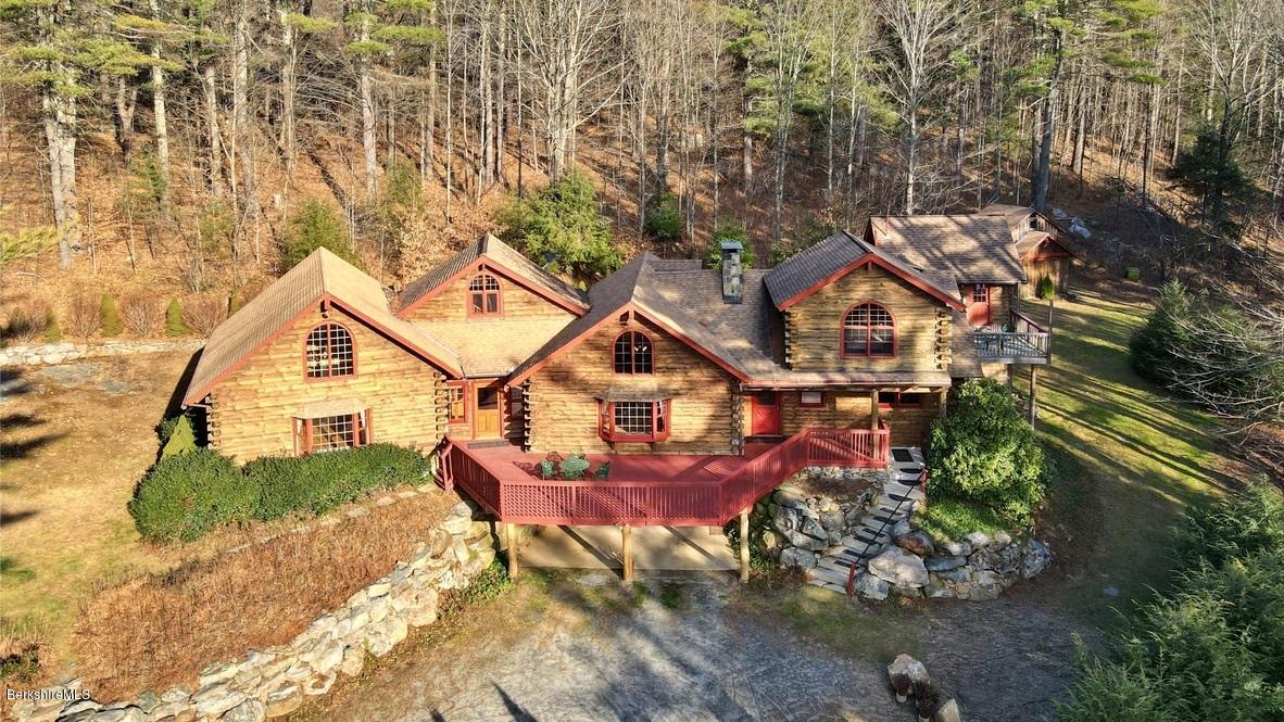 10 South Beech Plain Road Sandisfield, MA 01255 - Photo 48 of 48 an aerial view of a house with swimming pool and porch