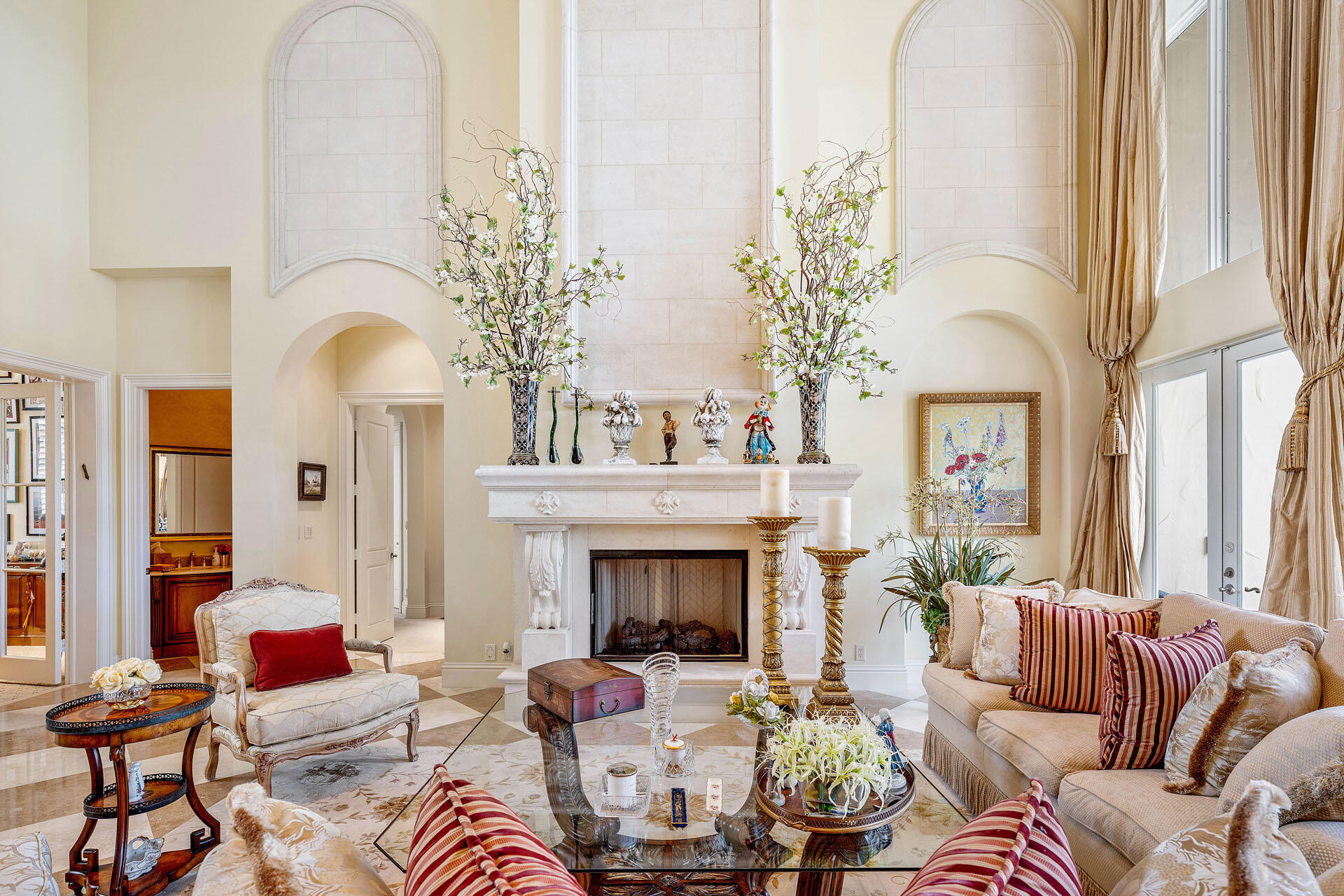 2386 West Maya Palm Drive Boca Raton, FL 33432 - Photo 11 of 76 a living room with patio furniture and a fireplace