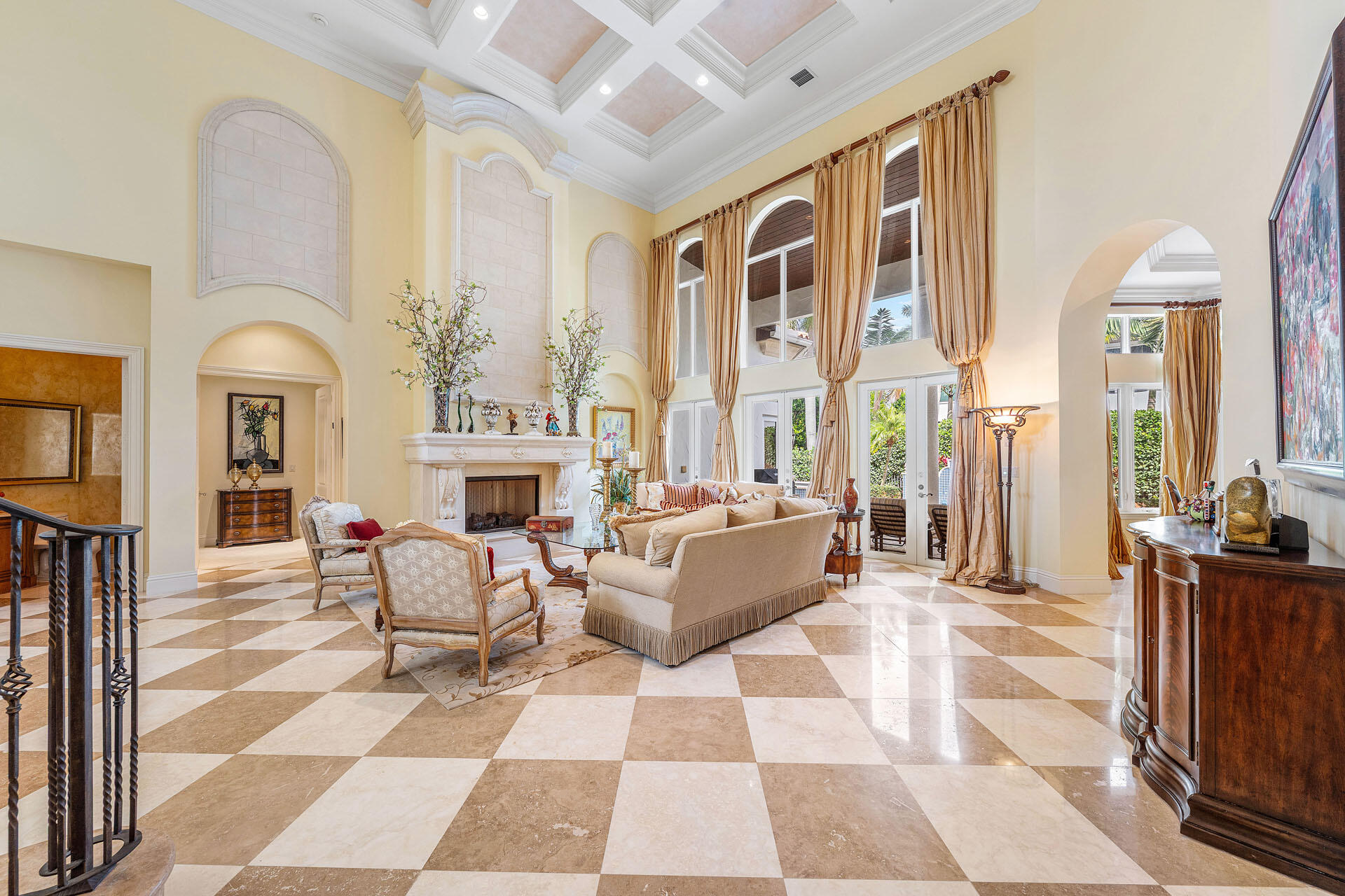 2386 West Maya Palm Drive Boca Raton, FL 33432 - Photo 12 of 76 a living room with furniture a fireplace with wooden floor