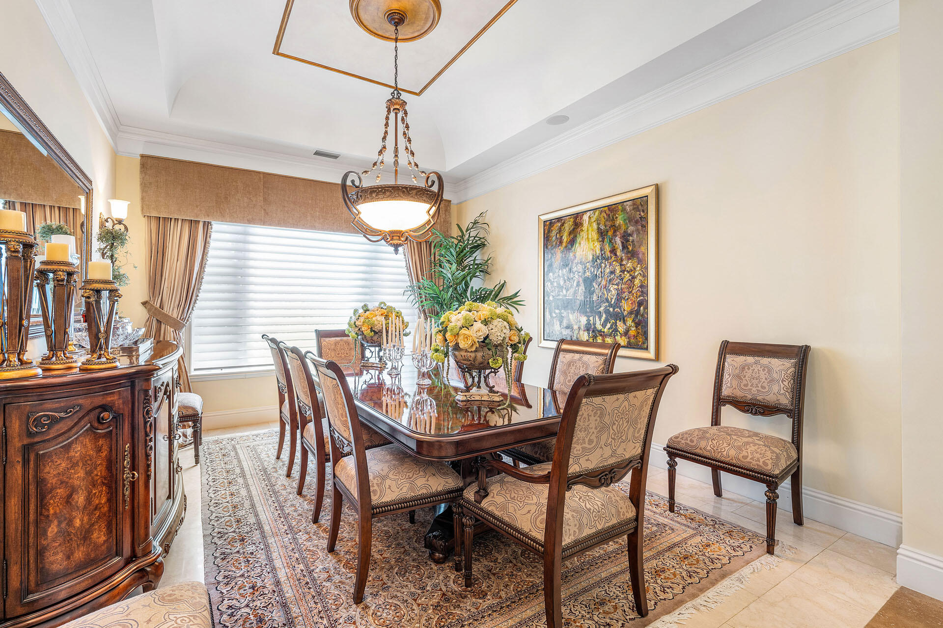 2386 West Maya Palm Drive Boca Raton, FL 33432 - Photo 15 of 76 a dining room with furniture a chandelier and window