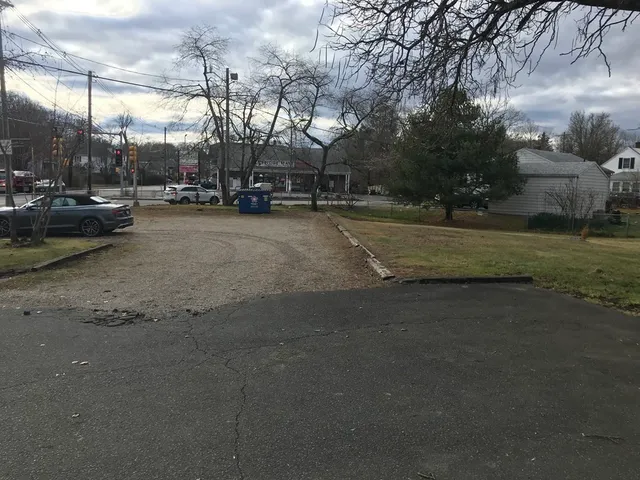 a view of street with houses
