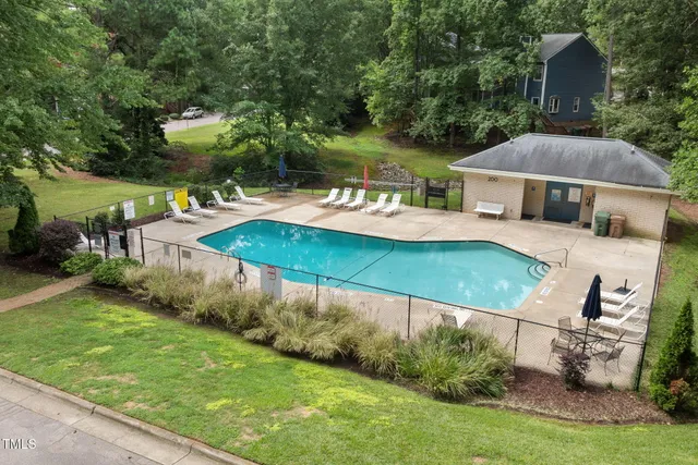 an aerial view of a house