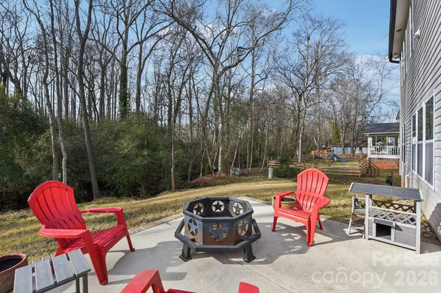 a view of a chairs and tables in the patio