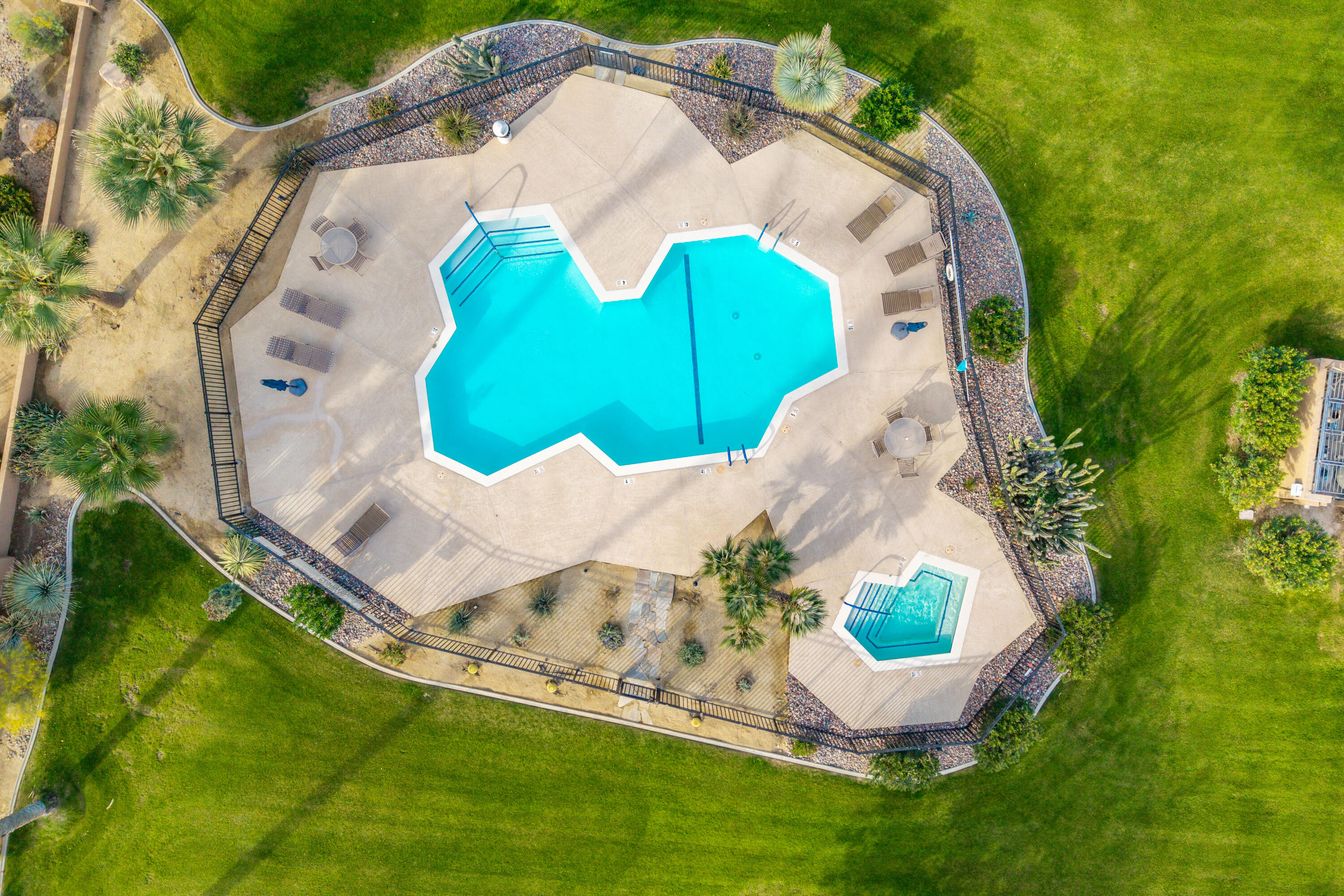45 Verde Way Palm Desert, CA 92260 - Photo 48 of 48 an aerial view of a house with a swimming pool