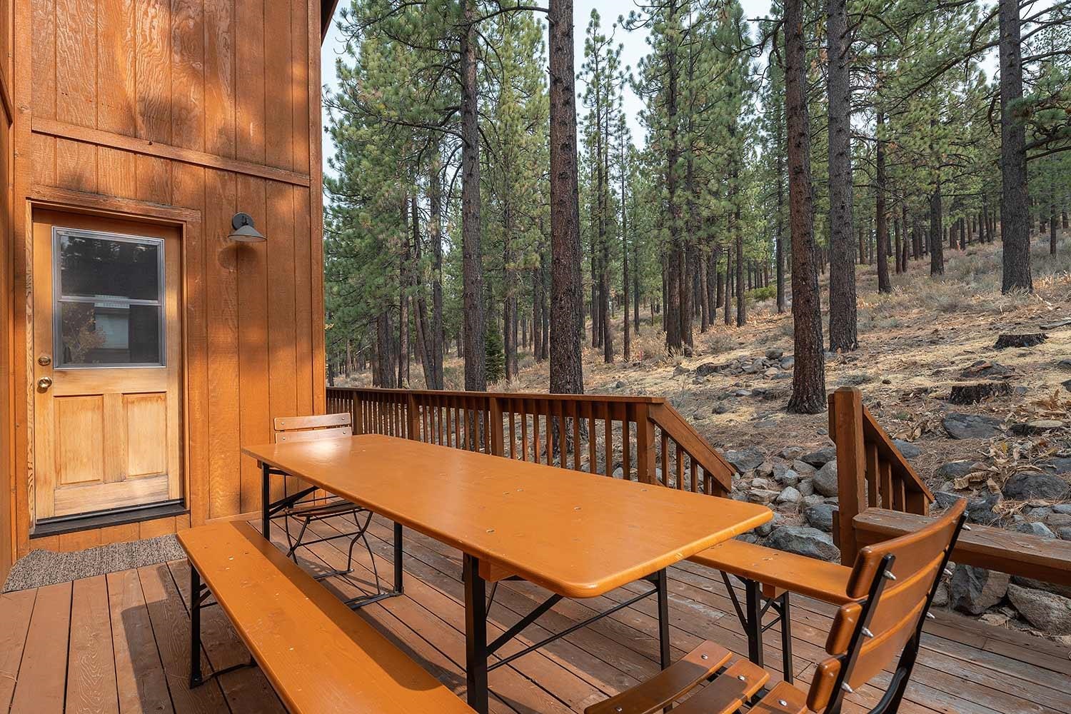 342 Skidder Trail Truckee, CA 96161 - Photo 18 of 21 a view of balcony with wooden floor and outdoor seating
