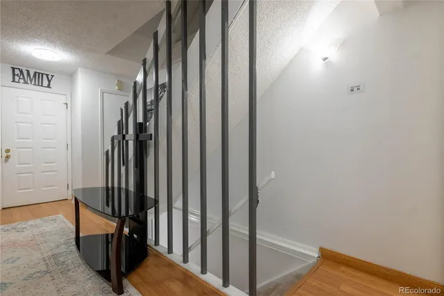 a view of a hallway with closet