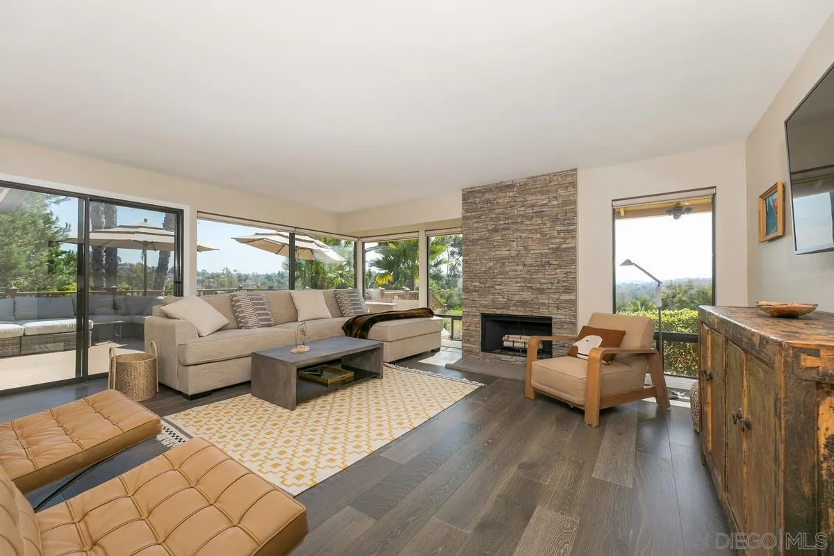 1122 Rancho Encinitas Drive Encinitas, CA 92024 - Photo 15 of 39 a living room with furniture and a fireplace