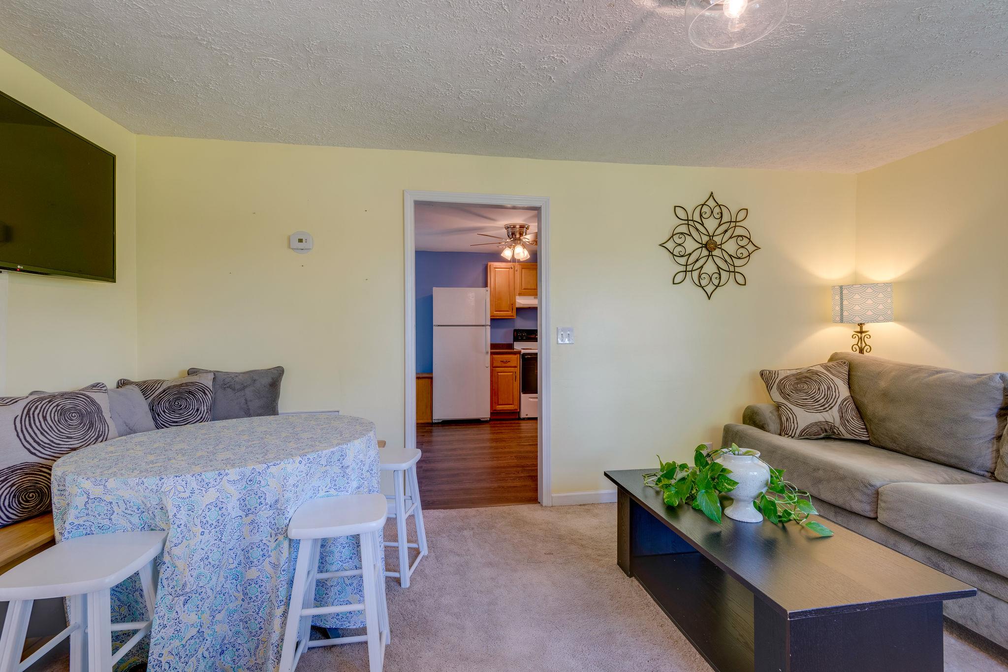 hang out with family in the spacious living room area 