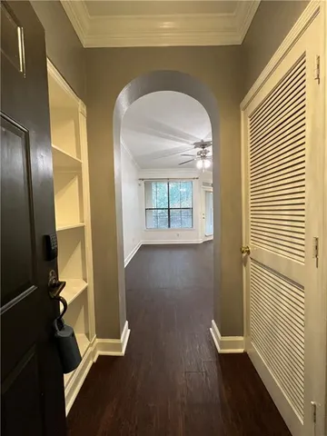 a view of livingroom with furniture and wooden floor