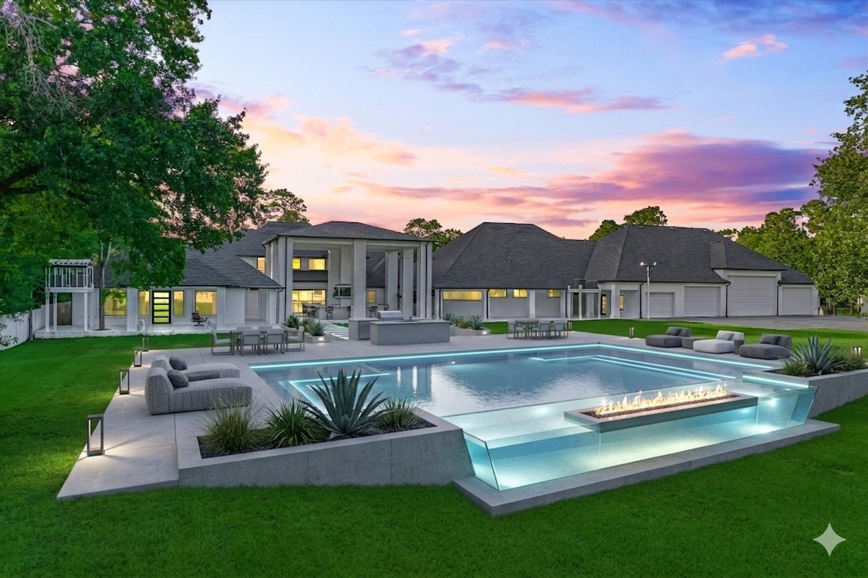 1907 Woerner Road Houston, TX 77090 - Photo 48 of 50 **This is a virtual pool rendering** Stunning views of the back of the property with lush and green back yard that can be customized to suit your needs.